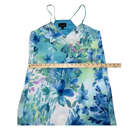 Connected Apparel Dress Size 4 Blue Floral  NWOT With Side Pockets - Picture 3 of 5